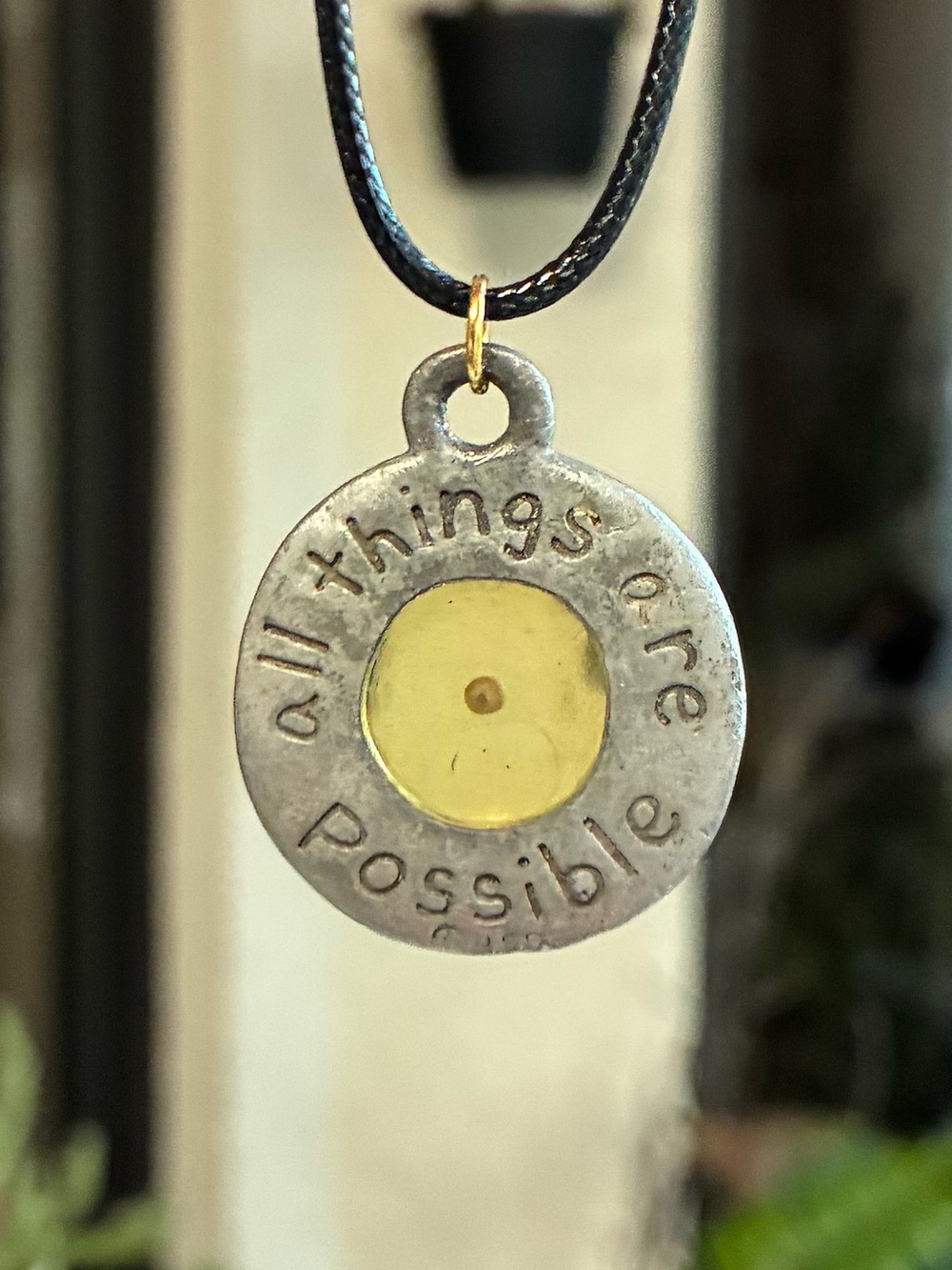 Dandelion Seed Pendant Necklace – "All Things Are Possible" Medallion